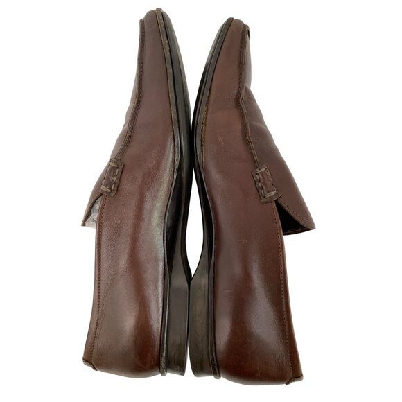 VTG Prada Italy Mens Brown Leather Buckle Loafers Size 10 US Slip On 2D width - Picture 11 of 11